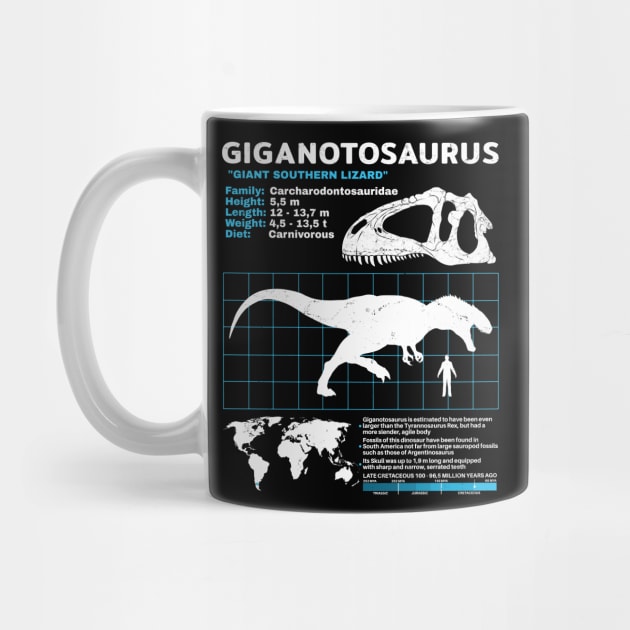 Giganotosaurus Fact Sheet by NicGrayTees